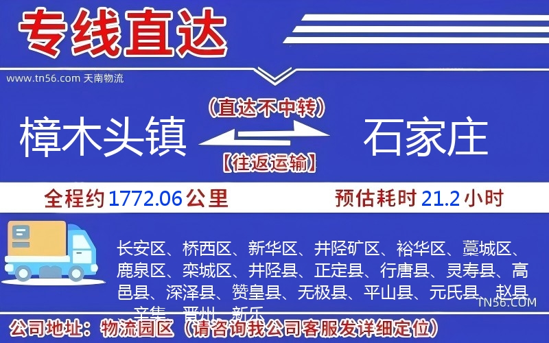 樟木頭鎮到石家莊物流公司