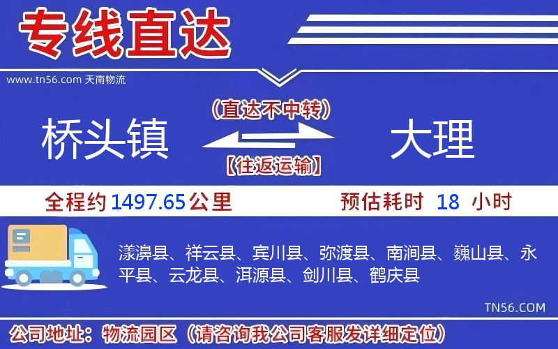 橋頭鎮到大理物流公司