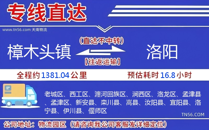 樟木頭鎮到洛陽物流公司