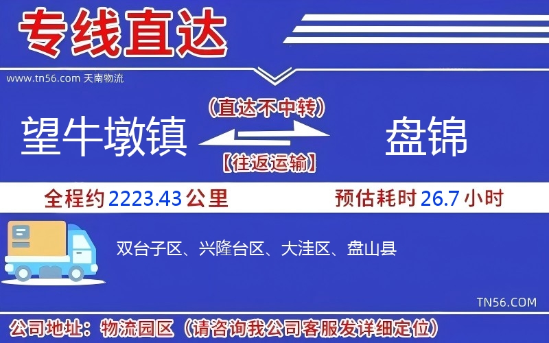 望牛墩鎮到盤錦物流公司